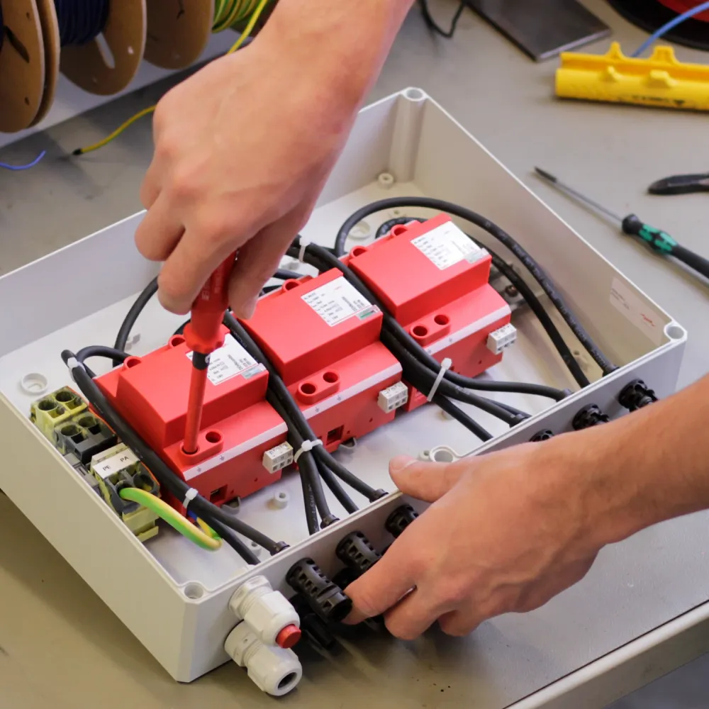 red surge protection device installation