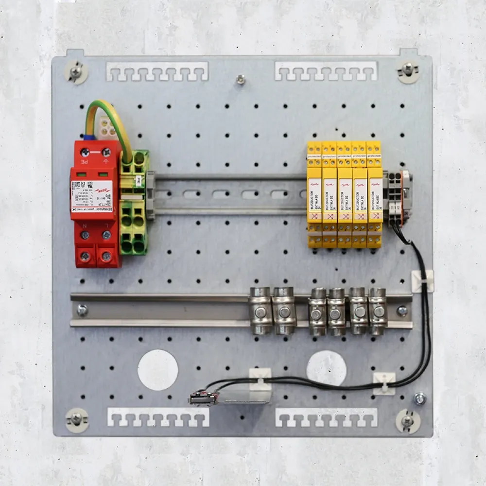surge protection device with concrete background
