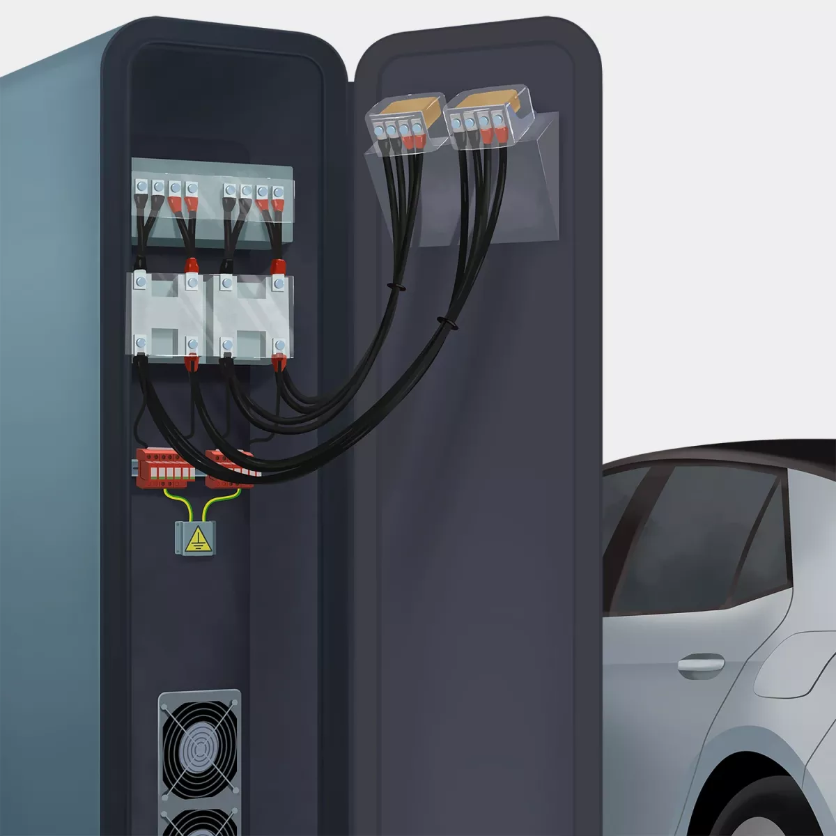 Hypercharger with installed DEHNguard M DC ACI